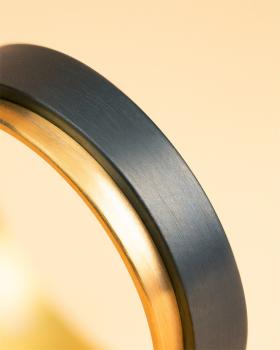 Preview: Zweifarbiger Ring aus Titan - Tendo Gold Black